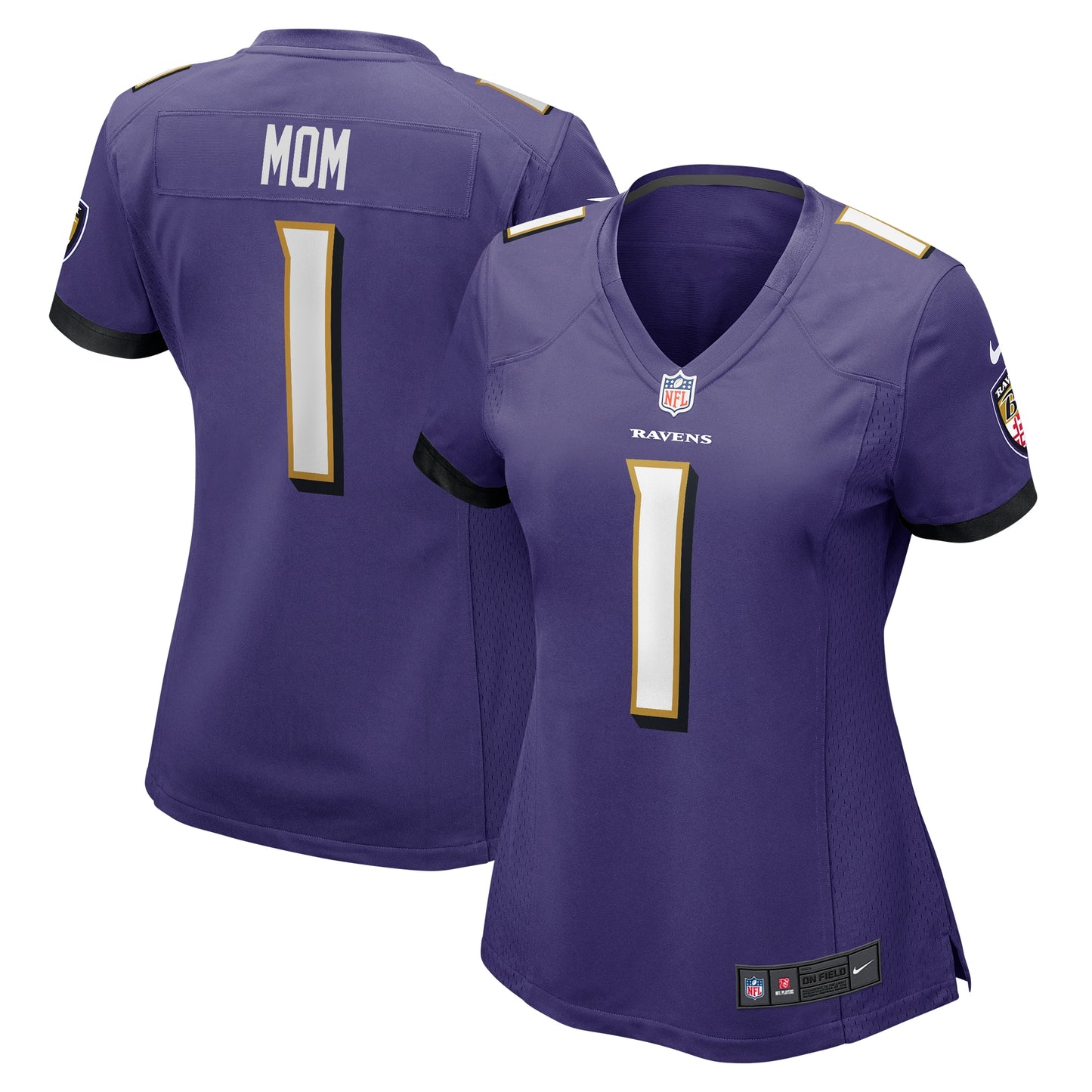 Number 1 Mom Baltimore Ravens Nike Women's Game Jersey - Purple