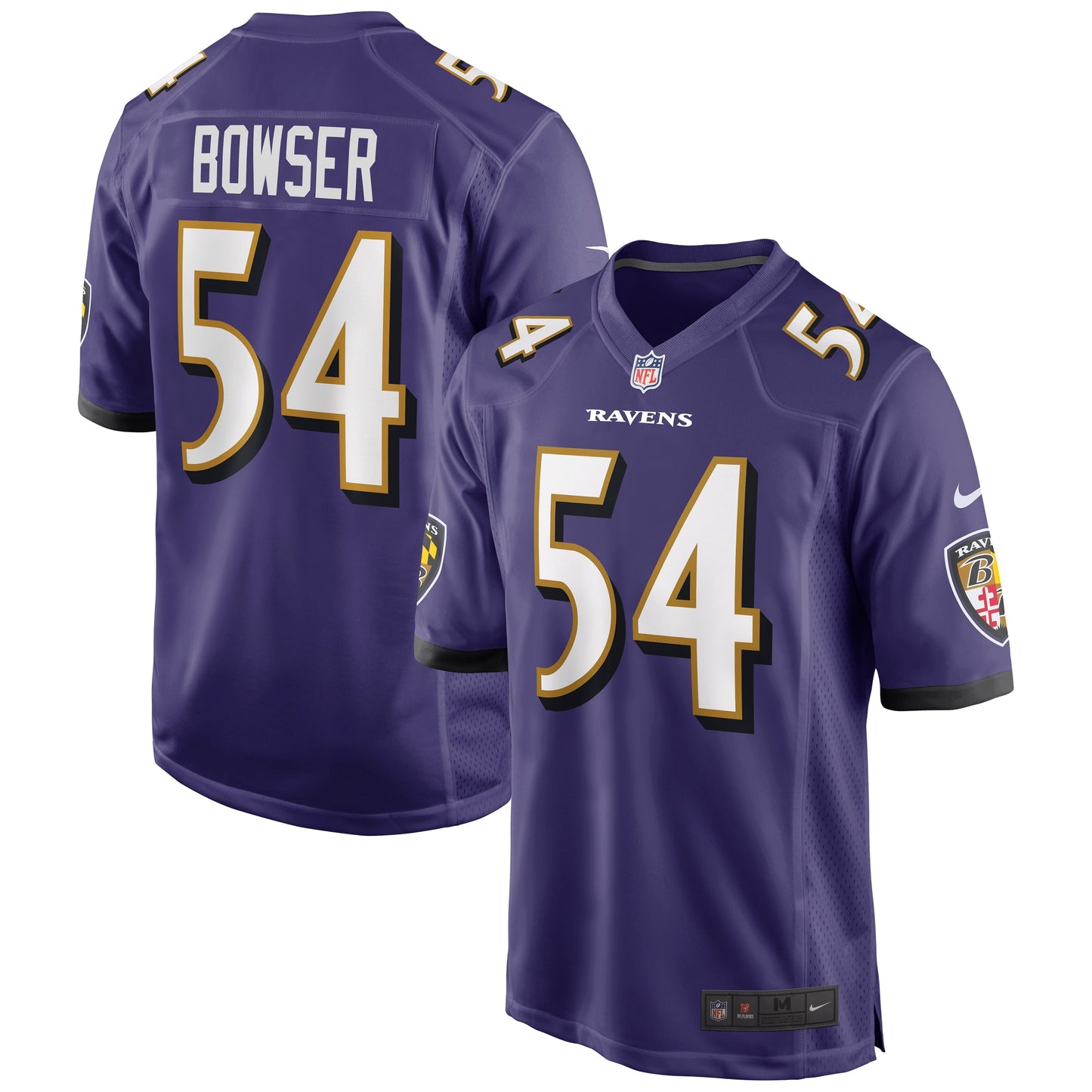 Men's Nike Tyus Bowser Purple Baltimore Ravens Game Player Jersey